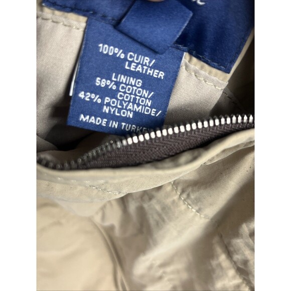 FACONNABLE Vest  XL Khaki Tan/Brown Leather Reversible Full Zip Quilted - Picture 5 of 10